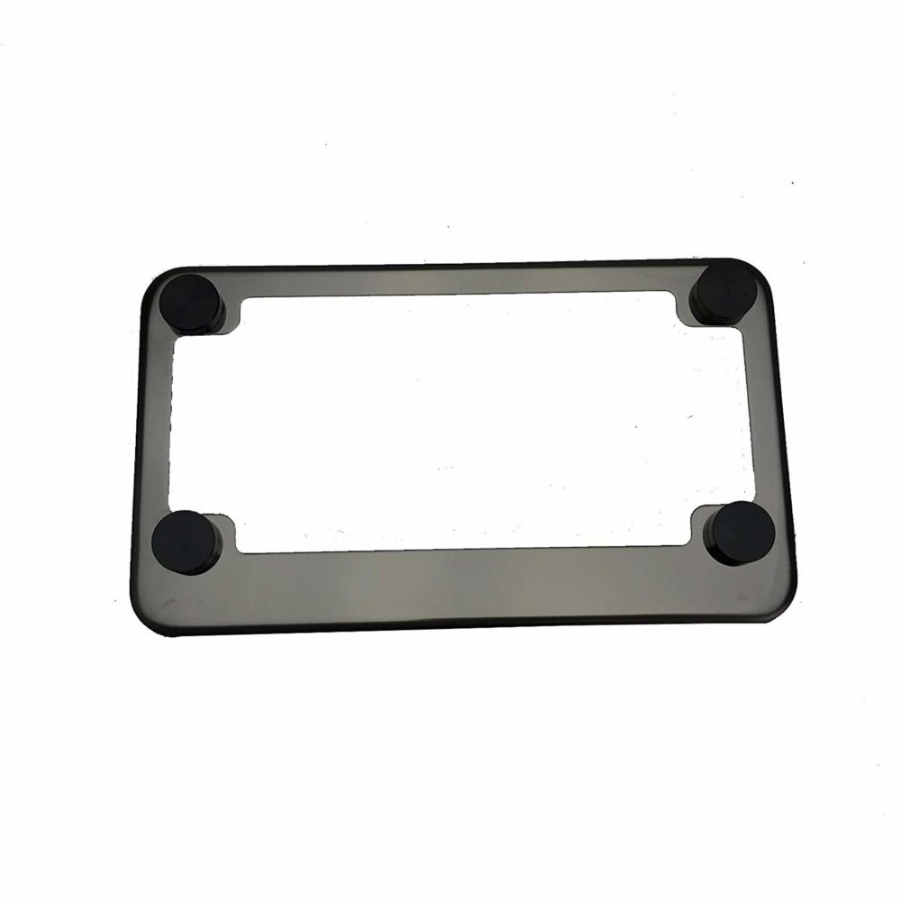 Silicone Black License Plate Frame with Cover 1 Set Flat Smoked License Plate 