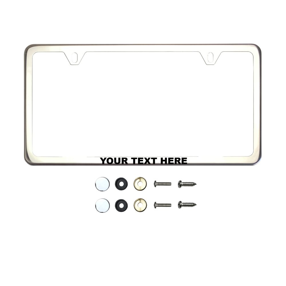 LFPartS Slim Style Polished Stainless Steel License Plate Frame Mirror Finish 2 Holes